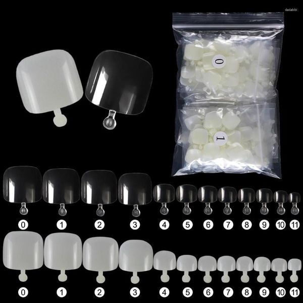 Faux Ongles 600pcs / sac Acrylique French Toe Nail Tips Extension Pédicure Salon Toenail Artificia Tip