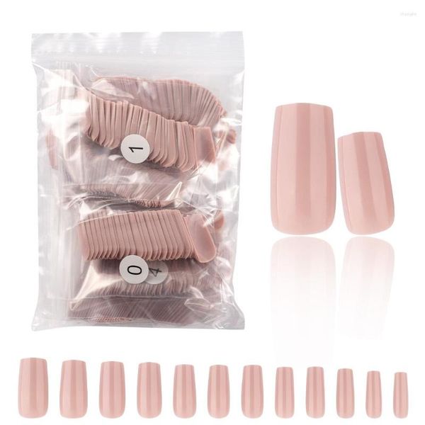 Uñas postizas 600 unids/bolsa arte de Color puro francés en forma cuadrada usable DIY negro/rosa/blanco prensa en venta al por mayor Drop Ship