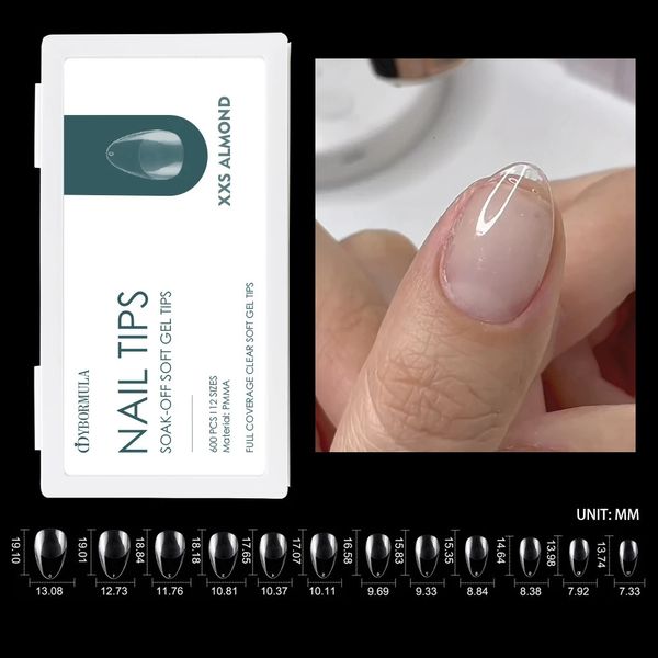 Faux ongles 600 pièces/boîte XXS Extra court amande presse sur les pointes des ongles Gel doux X faux ongles pour petit lit d'ongle accessoires de manucure pointe française 231121