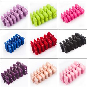 Valse nagels 600 stcs/pack volledige deksel acryl nagel tips vierkante vorm 10 maten korte faux ongles nep voor kunstontwerpen.