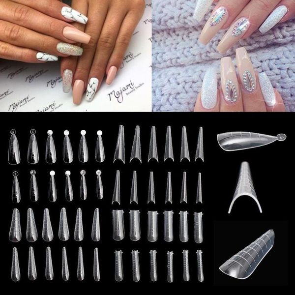 Faux Ongles 60 Pcs Nail Double Forme Conseils Extension Pour La Construction UV Gel Acrylique DIY Moule Outils De Manucure