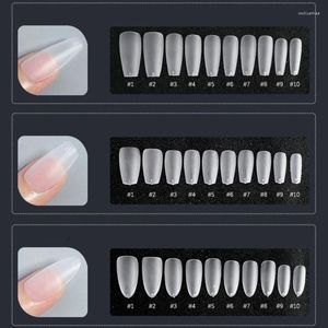 Faux ongles acryliques pointes amande longue/courte presse carrée sur faux 100 pièces pointe artificielle couverture complète 10 tailles