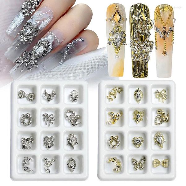 Uñas postizas Aleación Mariposa Accesorios para decoración de uñas Luz de lujo Decoración tridimensional de metal de alta gama
