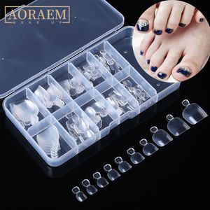 Faux ongles Aoraem 120240pcs orteil clair acrylique pied ongles conseils naturel artificiel pédicure manucure outil fourniture 230922