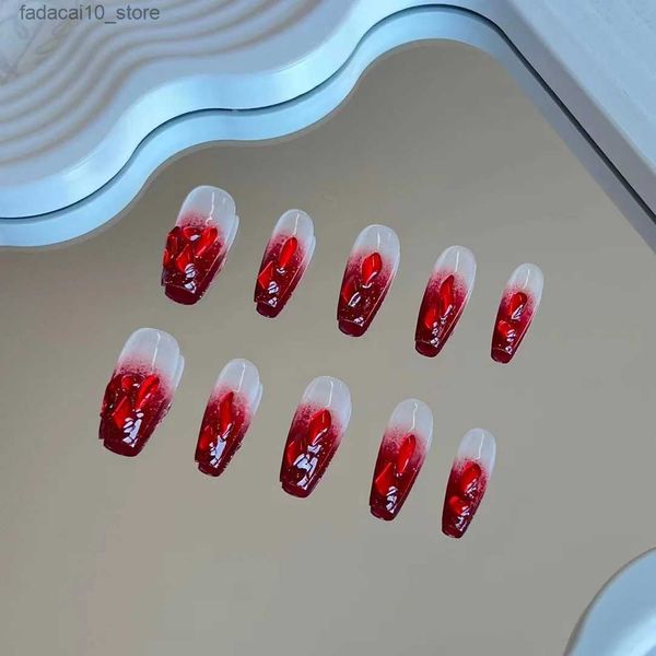 Uñas postizas Art Fake Nails wit Christmas Girl Hot Gift set uas postizas faux ongles fantaisie Q240122