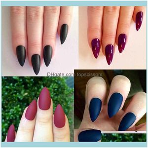 Faux Ongles Art Salon Santé Beautyfalse 600 Pièces De Boîte Pointu Eau Nail Piece Diy Mariée Manucure Bijoux Drop Delivery 2021 3Lxfg