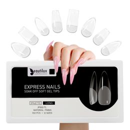 False Nails Beautilux valse nagels 552PCSBox Stiletto Amandel vierkante Coffin Franse neppers op Soak Off gel nagel tips PMMA American Capsule 230428