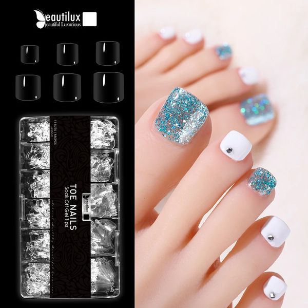 Faux ongles Beautilux Toe Nails 550pcs / boîte Faux Faux Soak Off Gel Nail Tips Press On Nails Capsule 11 Tailles Pour DIY Foot Manucure 231121