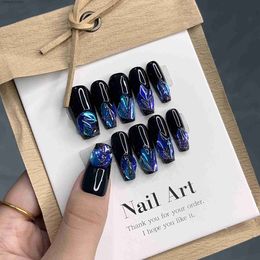 Faux ongles noirs violets à pression avec motif fée elfe - magique et mystérieux pour Fantasy Lo dans le magasin Emmabeauty n° EM16101 Q240122