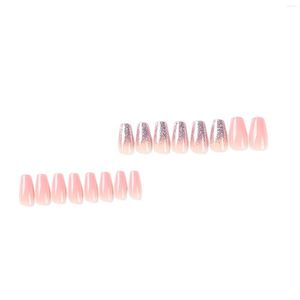 Kunstnagels Helder oppervlak Roze nep met decor Natuurlijke onbreekbare nagel Eenvoudige slijtage voor bijpassende meisjesjurk