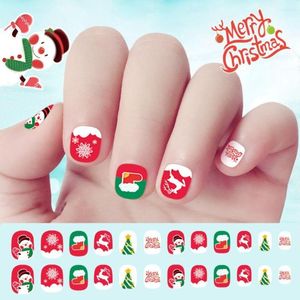 Valse nagels kerstcartoonpatroon afgewerkt voor kinderen volwassen jaar kerstnagere art decoraties creatief schattige manicuring patch