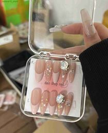 Fausses ongles de Noël de Noël presser sur des clous pres sur les pointes de l'ongle fille uas postizas q240122