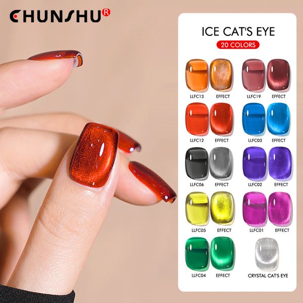 Uñas postizas CHUNSHU Crystal Cat Eye Gel magnético polaco con Soak Off Glass Top Coat UV para arte manicura transparente 20 colores 230425