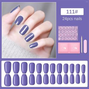 Kunstnagels Color Press On Manicure Gel Nail Kit Technologie Short Length Polish Solid Inclusief Prep Pad Mini Clear With Glue