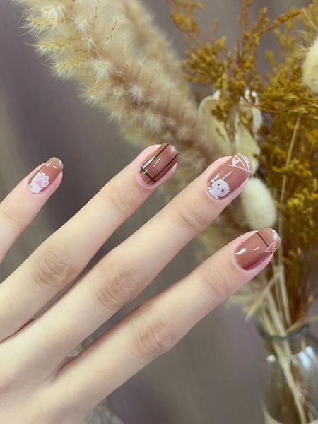 Faux ongles Film de vernis à ongles en cristal mignon mat et finition légère mince imperméable longue durée