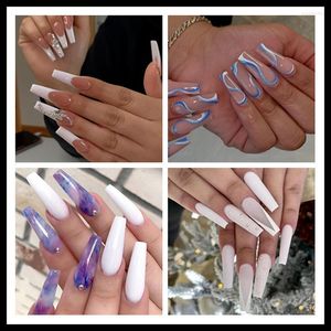 Faux Ongles Amovible Extra Long Ballet Armor Nail Européen Et Américain Bleu Foncé Diamant Givré Outil D'amélioration De La Mode Prud22