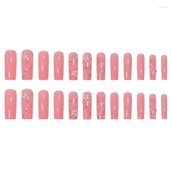 Faux ongles pièces d'ongles détachables Gel 12 tailles pas besoin de fichier presse préformée sur les Extensions SGCY-99