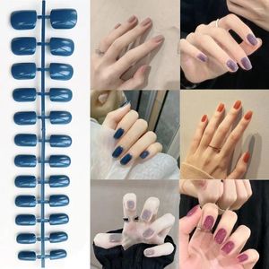 Valse nagels afneembare korte vierkante kop vol deksel vaste kleur pers draagbare ballerina manicure gereedschap nagelstips