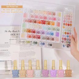 Faux Ongles Eleanos pcs Transparent Jelly Gel Vernis À Ongles Kit Rose Semi Permanent Top Coat Soak Off UV Art Vernis 230704