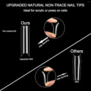 Faux Nails Extra Long Clear No C Curve Nail Tips 11 Tailles Sket Square Half Cover pour le salon et le bricolage