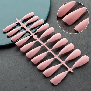 False Nails Factory Outlet Super Long Matte Coffin Girl Ballet afgewerkt Nail Art Pure Color Pointed Tip Fake