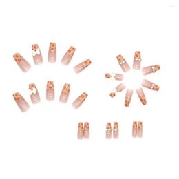 Faux ongles faux 1 ensemble exquis demi-français rectangulaire réutilisable strass ongles conseils patchs fournitures de manucure