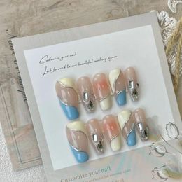 Faux ongles faux ongles ensemble cercueil à la main couverture complète presse sur avec des conceptions manucure professionnelle pour les filles
