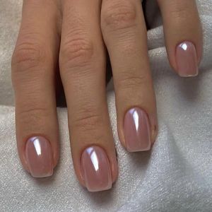 Valse nagels neppers op 2024 modieuze short plating verwijderbare massieve kleur prinses casual simpel zoet mooi mooi mooi