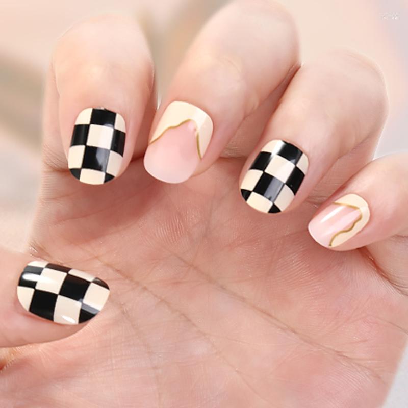 False Nails Fashion Fathion Natural French French Short Acrylic Classical Full Cover 인공 네일 아트 홈 오피스 홈 오피스 홈 오피스 장식 24pc