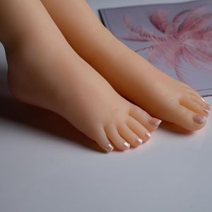 Valse nagels vrouwelijke siliconen voet been model nageloefening voeten mannequin fetisj voor footjob schoenen sokdisplay t20