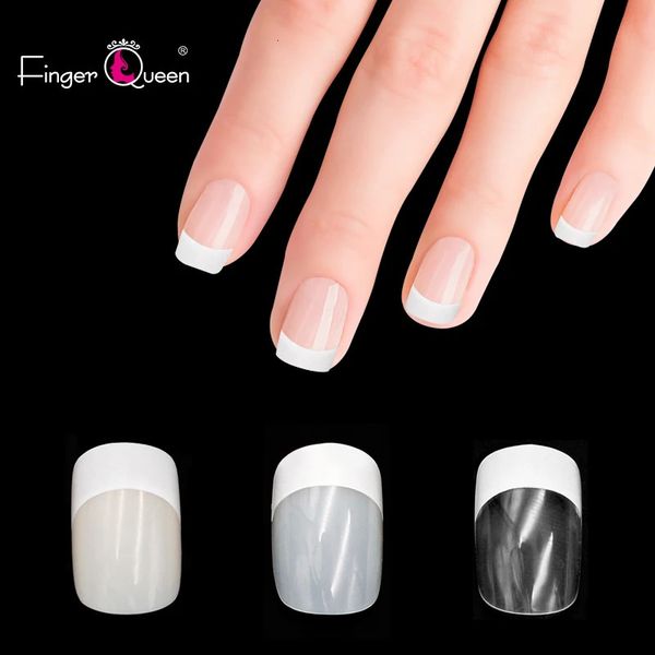 Faux ongles Fingerqueen 500 pièces ballerine longue pleine moitié français acrylique ongles conseils tête carrée faux ongles conseils faux ongles Nature FQ907 231121