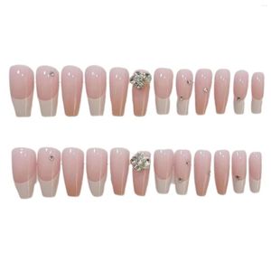 Valse nagels Franse roze medium recyclebare volledige hoes nagelstickers voor vrouwen meisjes manicure diy kunst