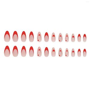 Faux ongles français pointes rouges amande faux bord lisse et inoffensif pour bricolage accessoires décoratifs d'art d'ongle