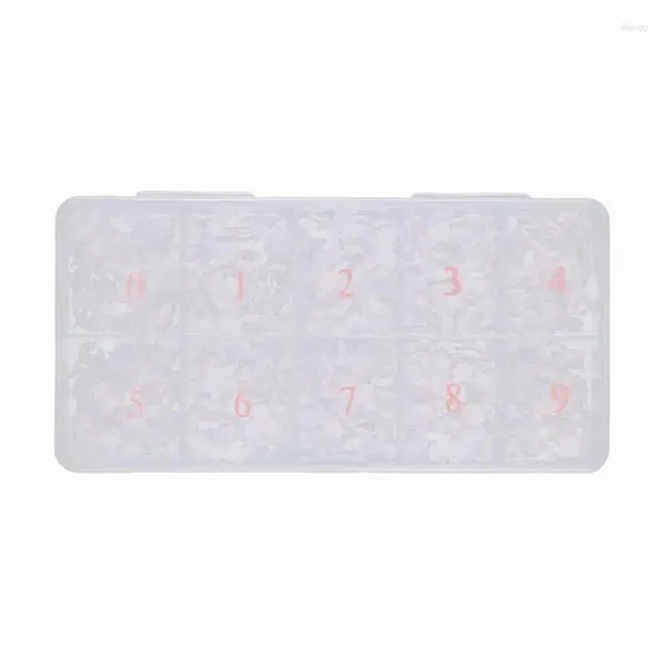 Faux Ongles Français Courts Ongles Conseils 10 Tailles Style Demi-Couverture 500pcs Acrylique Transparent Blanc