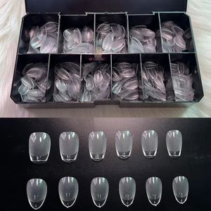 Kunstnagels Gel X Nagels Verlengsysteem XXS Doodskist Amandel Volledige dekking Gebeeldhouwd Semi-mat Helder Druk op valse nageltips Acrylbenodigdheden 230927