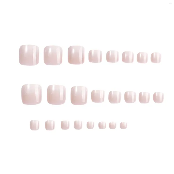 Faux ongles dégradés blancs à pression sur les ongles des pieds, matériau sûr et durable, imperméable pour les performances sur scène