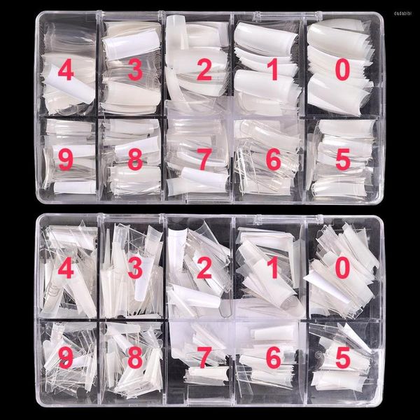 Falsas Nails KADS 1000pcs Ataúd francés Consejos de uñas postizas Set para acrílico Media cubierta Kit de manicura Colores naturales blancos claros