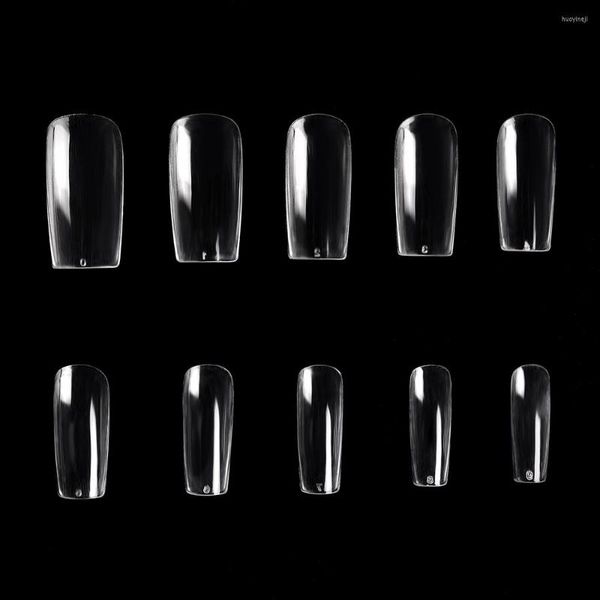 Uñas postizas KADS 500 Uds puntas de uñas cuadradas sin arrugas para extensiones manicura falsa con Material de resina de esmalte de Gel