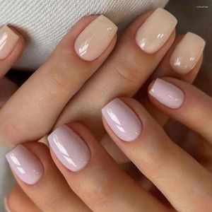 Faux ongles longs ballerine française été rose presse sur couverture complète détachable faux femmes filles