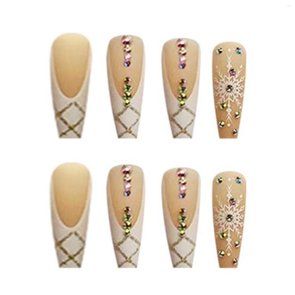 Faux ongles longs artificiels doux à naturels pour femmes filles fiançailles maquillage des mains