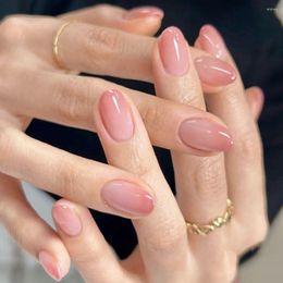 Kunstnagels Lange ovale manicure Aurora Vlinder Franse nageltips Mysterieuze Celadon Gradiënt Roze Fake Nials DIY