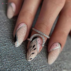 Valse nagels luxueuze steentjes decor nep nagel volledige dekking veilige lijm manicure kunst set voor winkelen dating reisdoek paren