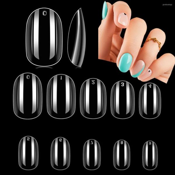 Faux Ongles Makar500 Pointes Ovales Rondes Couverture Complète Clair Long Nail Art Acrylique Court Faux Goutte