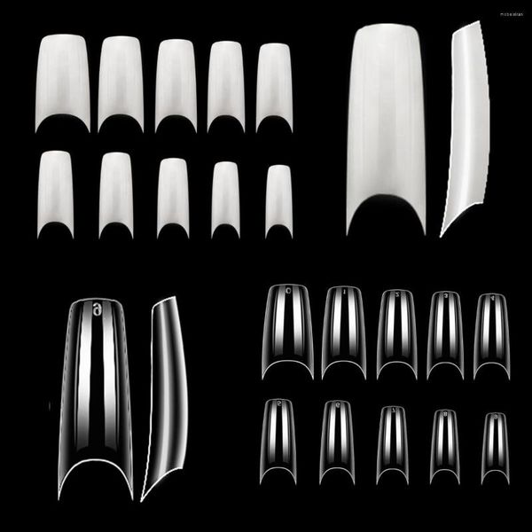 Faux ongles MakarNail Conseils Demi-couverture French Nail Clear Acrylique 500pcs Naturel Faux Presse moyenne sur Soak Off