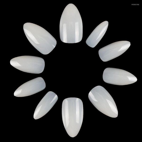 Faux Ongles MakarStiletto Nail Tips 500Pcs Short Fake Art Sharp Ending Natural Clear Acrylic Amond Tip