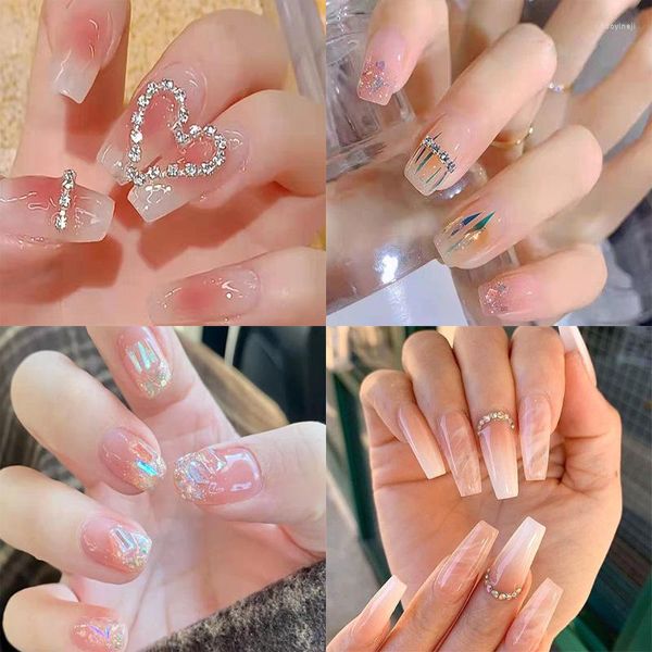 Taladro de manicura para uñas postizas, productos falsos largos, suministros adhesivos reutilizables para uñas, pegamento, cosas de prensa, puntas de cobertura completa, accesorios de arte