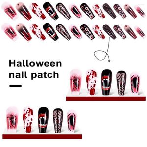 Kunstnagels Manicure Fake Art Druk op Spooky Halloween Nail 3D Eyeball Spider Fangs Decor Gemakkelijk voor feest