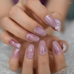 Faux Ongles Marbre Conception Cercueil Ongles Moyen Artificiel Haute Qualité Arts Rose Ballerine Professionnelle Prud22