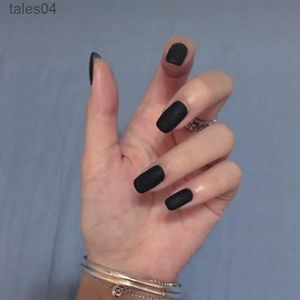 Faux ongles mat moyen carré presse sur les ongles couleur unie faux ongles avec autocollant gelée faux ongles réutilisables pour les femmes YQ231115