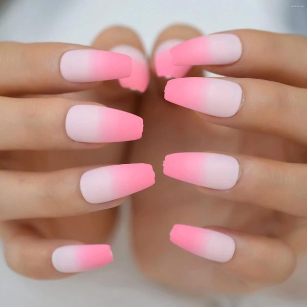 Faux ongles mat couleur pêche délavé presse à ongles luxe moyen cercueil fournitures pour les professionnels en gros charmes jolis conseils